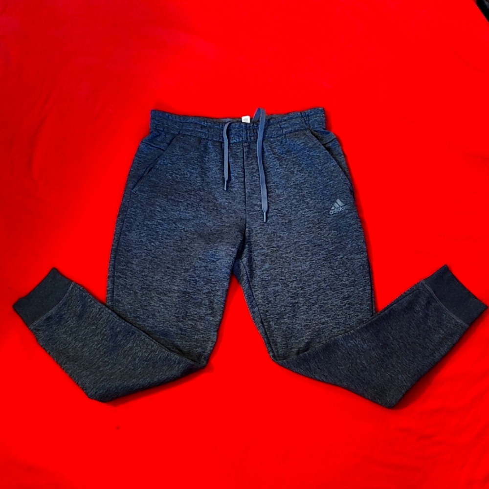 Adidas Team Issue Fleece Gray Pants Medium Size Jippered Ankles BQ8800